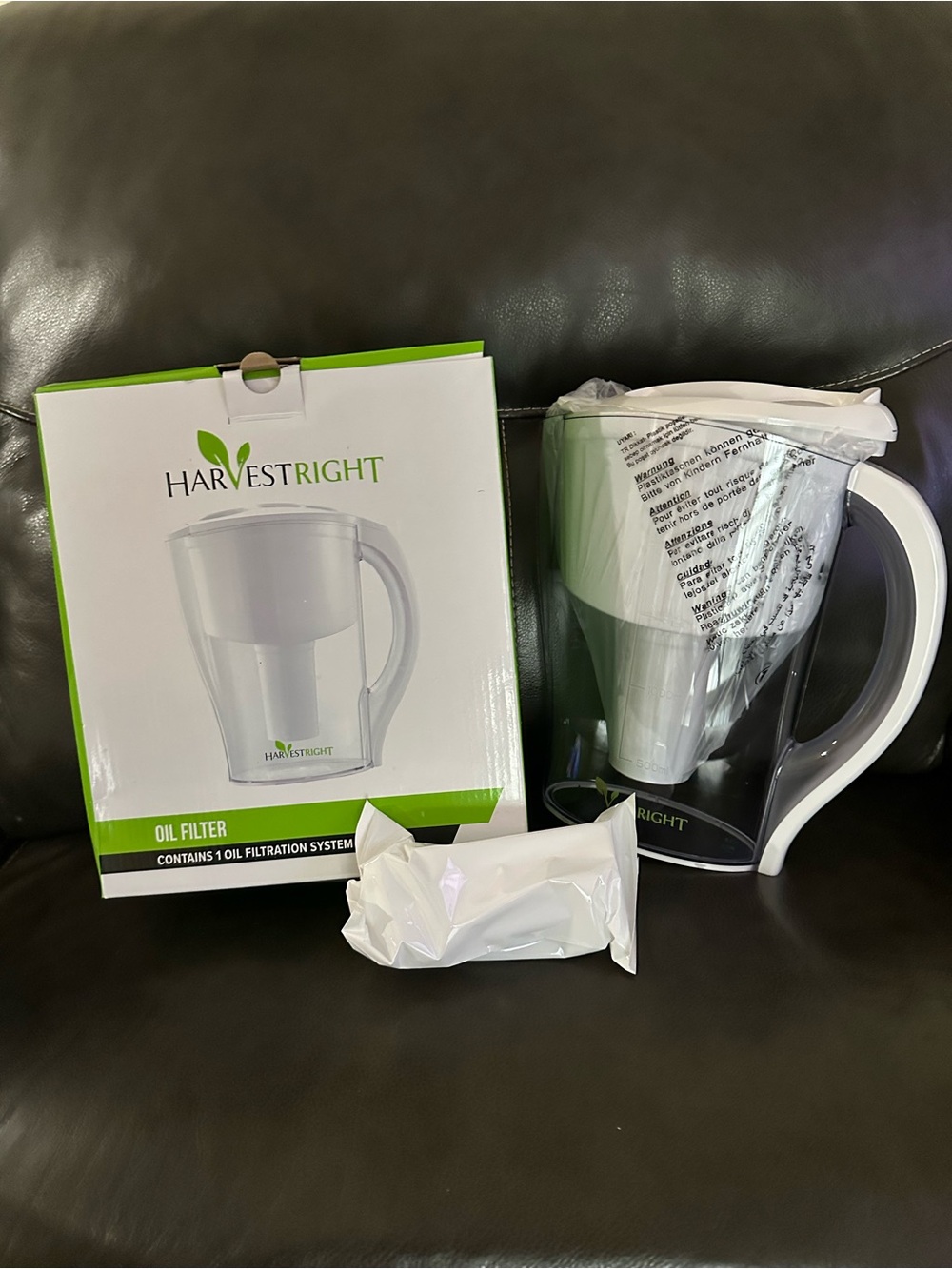 HarvestRight White Oil Filter Pitcher - Reusable Cooking Oil Filtration